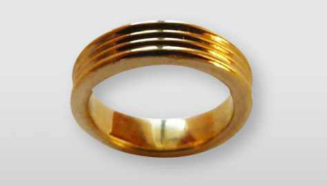 Special Sign Gold Ring Wave - Ring gerieft 925 Sterling Silber - 24 Karat Gold plattiert | RPM Medical & Kosmetik Rafael-Peter Mischewski Mönchengladbach